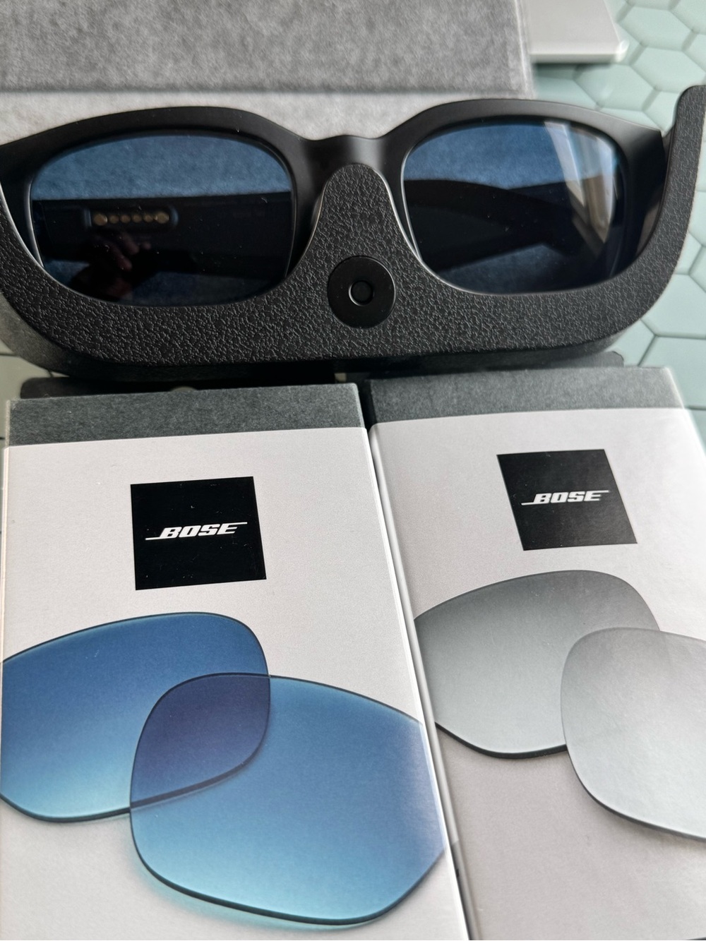 Bose Alto Bluetooth Audio Sunglass Frame with Blue and Sliver Replacement Lenses